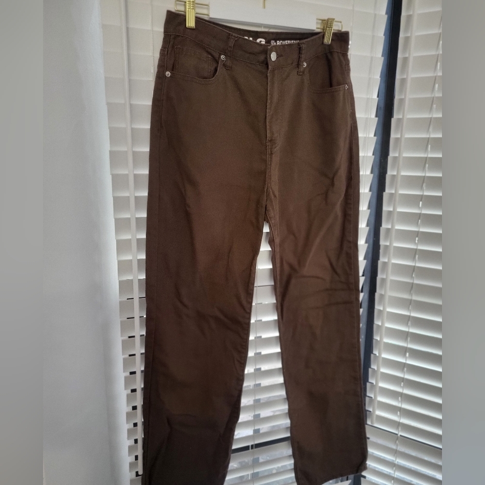 Junior's 90's Boyfriend Brown Jeans